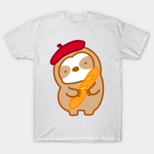 Cute Parisian Baguette Sloth T-Shirt